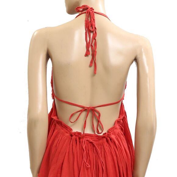 Free People Endless Summer 100 Degree Mini Dress Halter Beach Ruffle S 283567 - Picture 11 of 14